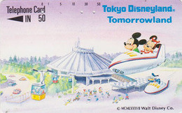 TC JAPON / 110-33222 - DISNEY DISNEYLAND - Série Parc D'Attraction 5/5 - TOMORROWLAND Avion - JAPAN Free Phonecard - Disney