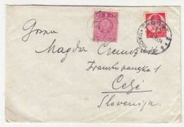 Yugoslavia Kingdom Postage Due Stamp On Letter Cover Posted 1936 Skoplje To Celje B230820 - Strafport