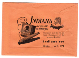 Busta Da 10 Sigari Jindiana Stumpen Fr.1,70 Probabilmente Svizzera Ottime Condizioni Scarabocchi Al Verso - Cigar Cases