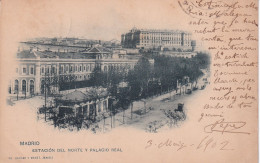 POSTAL DE MADRID DE LA ESTACION DEL NORTE Y PALACIO REAL DEL AÑO 1902 (HAUSER Y MENET) - Madrid