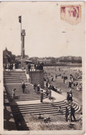 POSTAL DE GIJON DE LA ESCALERA MONUMENTAL DEL AÑO 1937  (SELLO CENSURA MILITAR) - Asturias (Oviedo)