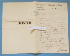 ● L.A.S 1841 Ambroise RENDU Conseil Royal Instruction Publique Lettre Collège CAEN - Autographe F. Nasse à Lisieux - Historische Personen