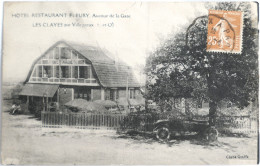 C. P. A. : 78 : LES CLAYES Par Villepreux : Hôtel Restaurant FLEURY, Avenue De La Gare, Voiture, Timbre En 1933 - Les Clayes Sous Bois