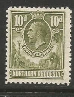 Northern Rhodesia..Scott # 9 MLH VF ...........................w51 - Rhodésie Du Nord (...-1963)