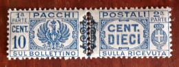 ITALIA LUOGOTENENZA 1945 PACCHI POSTALI CENT 10 GOMMA INTEGRA MNH** - Postpaketten