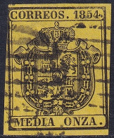 Spain 1854 Sc O1 España Ed 28 Official Used Grid Cancels - Dienst