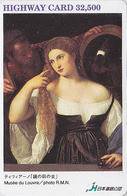 Carte JAPON - PEINTURE ITALIE - TITIEN TIZIANO / Femme à Sa Toilette - PAINTING JAPAN Highway Card / Italy - HW 1962 - Peinture