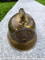 Casque Sapeurs Pompiers D'Allain Meurthe Et Moselle 54 Modèle 1895 - Pompieri