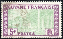 Guyane Obl. N° 130 - Gouvernement De Cayenne 5f  Violet Et Vert-jaune - Oblitérés