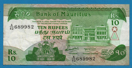 MAURITIUS 10 RUPEES ND (1985) # A/42 689982 P# 35 Government Building - Maurice