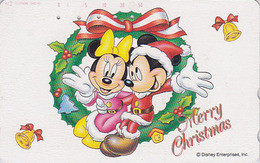 TC JAPON / 110-180834 - DISNEY - Série NOEL 14/25 - CHRISTMAS Series MICKEY MINNIE JAPAN Free Phonecard / Cloche Bell - Disney