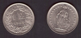 SWITZERLAND   1 FRANC 1969 B (KM # 24a.1) #7457 - Autres & Non Classés