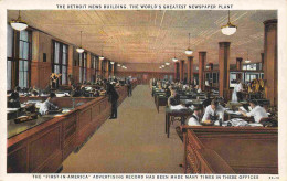 Advertising Department Interior Detroit News Newspaper Detroit Michigan 1920c Postcard - Detroit