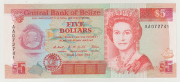 Central Bank Of Belize, Banconota Da Five Dollars  01- 05 - 1990 Pick 53a Unc./ Fds - Belice