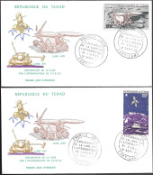 Chad Space 2 FDC Covers 1972. Moon Probe Rover "Luna 17" "Lunokhod 1" - Africa