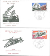 Congo Brazzaville Space 2 FDC Covers 1973. Orbital Station "Skylab" - Afrika