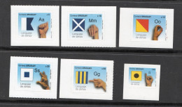 DEAF SIGN FLAG HANDS LANGUAGE DISABLED URUGUAY MNH STAMP SC #2367-72 - Otros & Sin Clasificación