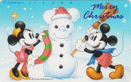 TC JAPON  / 110-193363 - DISNEY - Serie NOEL 17/25 - MICKEY BONHOMME DE NEIGE - CHRISTMAS Series JAPAN Free Phonecard - Disney