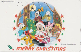 TC JAPON / 110-203007 - DISNEY - Série NOEL 19/25 - CHRISTMAS Series JAPAN Free Phonecard DONALD & MICKEY Lapin - Disney