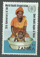 Zambia, 1973 (#111a), 25th Anniversary WHO, Mother, Child, Nursing, Nutrition Fruits, Immonization, Food - 1v Single - WGO