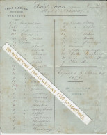 1879  NAVIGATION NAVIRE ST JEAN Allant à Nouméa RARE  INVENTAIRE CARGAISON  Par Sabourin Courtier MARCHANDISES - 1800 – 1899