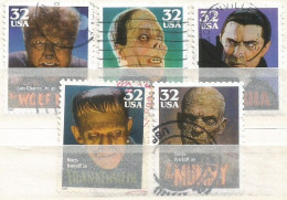 USA 1997 Classic Movies Monsters SC.# 3168/72cpl 5v Set In VFU Condition - Multiples & Strips