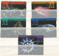 USA 2000 Deep Sea Creatures Bioluminescent Life - SC. # 3439/43 Cpl 5v Set In VFU Condition - Bandes & Multiples