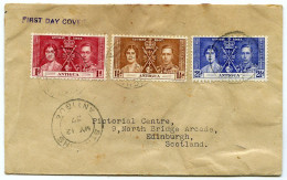 ANTIGUA 1937 FDC CORONATION / EDINBURGH, NORTH BRIDGE ARCADE, PICTORIAL CENTRE - 1858-1960 Colonia Britannica