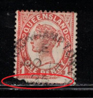 QUEENSLAND Scott # 109 Used - Queen Victoria - Clipped Perfs - Used Stamps