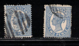 QUEENSLAND Scott # 105 Used X 2 - Queen Victoria - Gebraucht