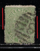 QUEENSLAND Scott # 69 Used - Queen Victoria - Clipped Perfs - Oblitérés