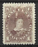 CANADA..." NEWFOUNDLAND.."....QUEEN VICTORIA..(1837-01.)...." 1880.."...1c......SG44b......RED  BROWN.....USED.. - 1865-1902