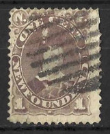 CANADA.." NEWFOUNDLAND  "...QUEEN VICTORIA..(1837-01..)...." 1880.."....1c....SG44a.....POOR......USED.... - 1865-1902