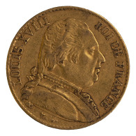 20 Francs Or Louis XVIII 1814 Paris - 40 Francs (goud)