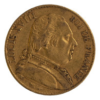 20 Francs Or Louis XVIII 1814 Paris - 40 Francs (gold)