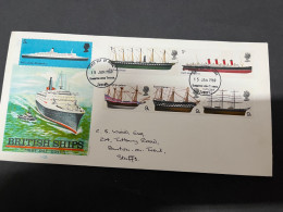 1-9-2023 (3 T 49) UK FDC Cover - 1969 - British Ships (with QEII) Lighter Postmark! - 1952-1971 Pre-Decimal Issues