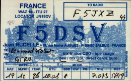 CARTE QSL. FRANCE  TO RADIO  F 5 D S V  .1973 - Radio