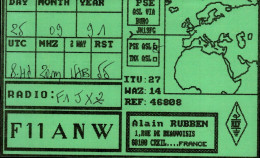 CARTE QSL.  F 1 1 A N W  CREIL   .1991 - Radio