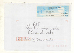 Enveloppe FRANCE Avec Vignette Affranchissement Oblitération ANNEMASSE PARC 09/12/1999 - 1990 « Oiseaux De Jubert »