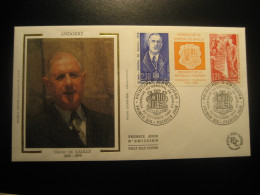 1990 General Charles DE GAULLE President FDC Cancel Cover ANDORRA Andorre Spain France - Lettres & Documents