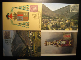 ANDORRA LA VIEJA Vella 1964 Coat Of Arms Ordino Meritxell Virgin Maxi Maximum 4 Card ANDORRA Andorre Spain France - Lettres & Documents