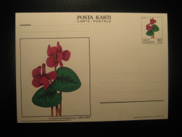 ANKARA 1988 Cyclamen Pseudoibericum Siklamen Postal Stationery Card TURKEY - Storia Postale