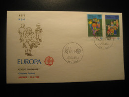 ANKARA 1989 Children Games Europa CEPT FDC Cancel Cover TURKEY - Briefe U. Dokumente
