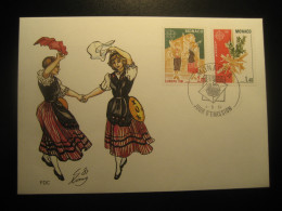 MONACO 1981 Europa CEPT Typical Dances Folklore FDC Cancel Cover MONACO - Storia Postale