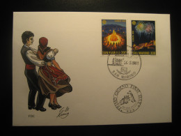 SAN MARINO 1981 Fire Europa CEPT Typical Dances Folklore FDC Cancel Cover Italy Italia - Covers & Documents