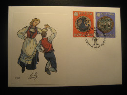 OSLO 1981 Sea Mermaid Mythology Mythologie Europa CEPT Typical Dances Folklore FDC Cancel Cover NORWAY - Covers & Documents