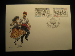 ANDORRA 1981 Ball De L' Ossa Ours Bear Contrapas Europa CEPT Typical Dances Folklore FDC Cancel Cover Andorre France - Cartas & Documentos