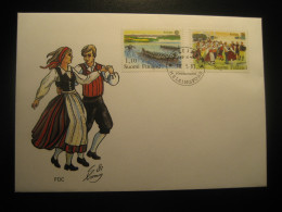 HELSINKI 1981 Rowing Aviron Europa CEPT Typical Dances Folklore FDC Cancel Cover FINLAND - Cartas & Documentos