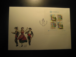 LISBOA 1981 Europa CEPT Typical Dances Folklore Bloc Big FDC Cancel Cover PORTUGAL - Storia Postale