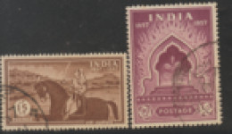 USED STAMP FROM 1957 INDIA ON CENTENARY OF SEPOY MUTINY ,1ST FREEDOM STRUGLLE - Usados